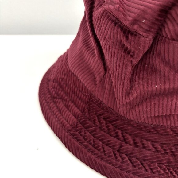 NEW Romualda Burgundy Corduroy Reversible Green Abstract Bucket Hat Cotton main image 4